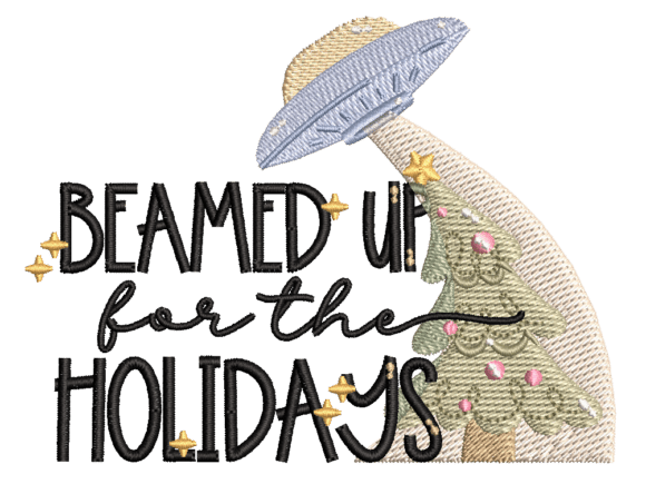 Beamed Up for the Holidays: A Unique Embroidery Design