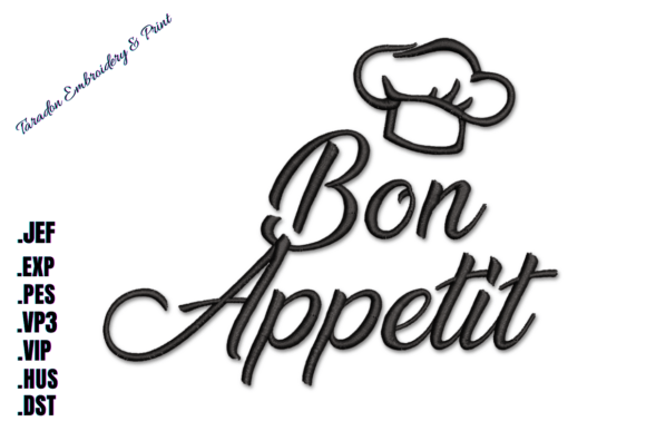 Bon Appetit Embroidery Design: A Touch of Elegance