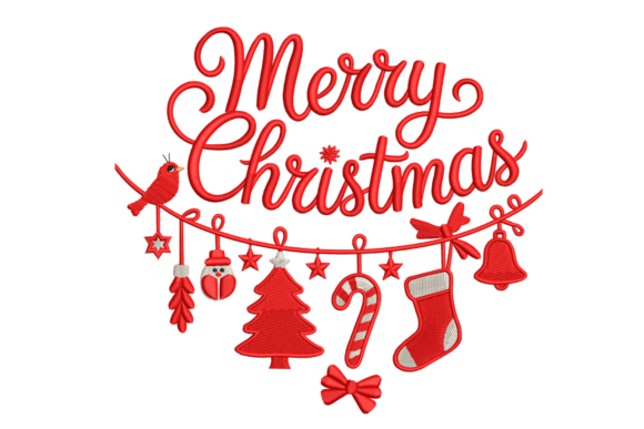 Cheerful Merry Christmas Garland Design