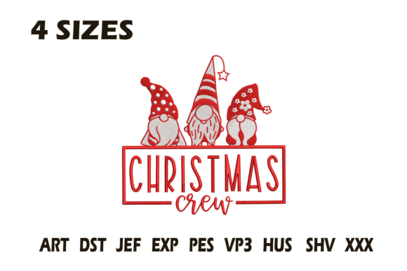 Christmas Crew Gnomes: A Festive Embroidery Design