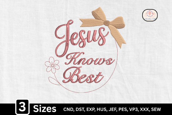 Coquette Jesus Knows Best Christian Embroidery