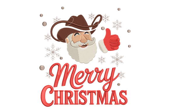 Cowboy Santa: A Festive and Charming Embroidery Design