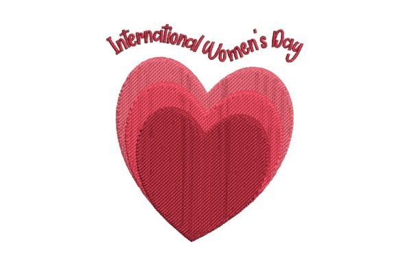 Layered Hearts Embroidery Design for Women's Day
