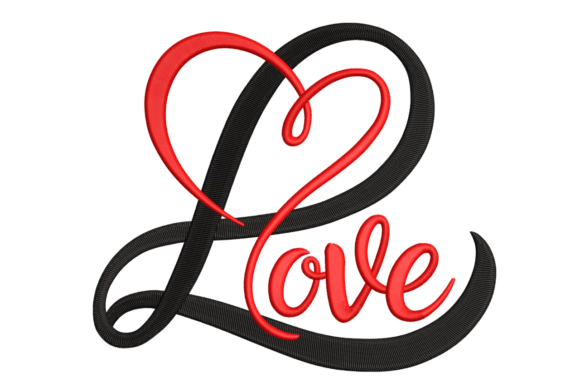 Modern Script Love Embroidery Design for Craft Businesses