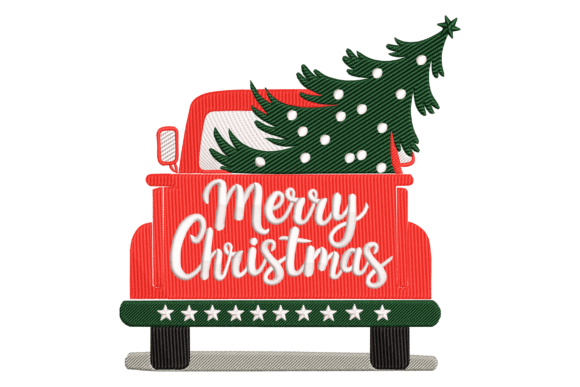 Reviewing the Christmas Red Truck Tree Embroidery Design