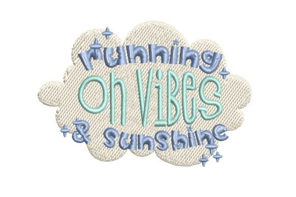 Stitching Joy: The Running on Vibes Embroidery Design